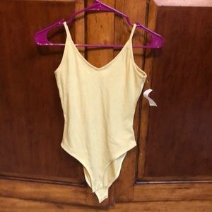 American Eagle Mustard Gold bodysuit